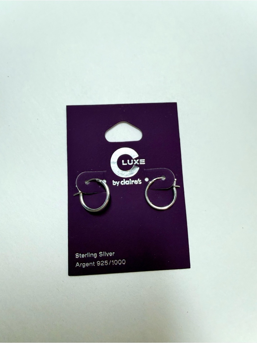 Luxe by Claire's Sterling Silver Hoop Earrings - Silver